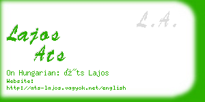 lajos ats business card